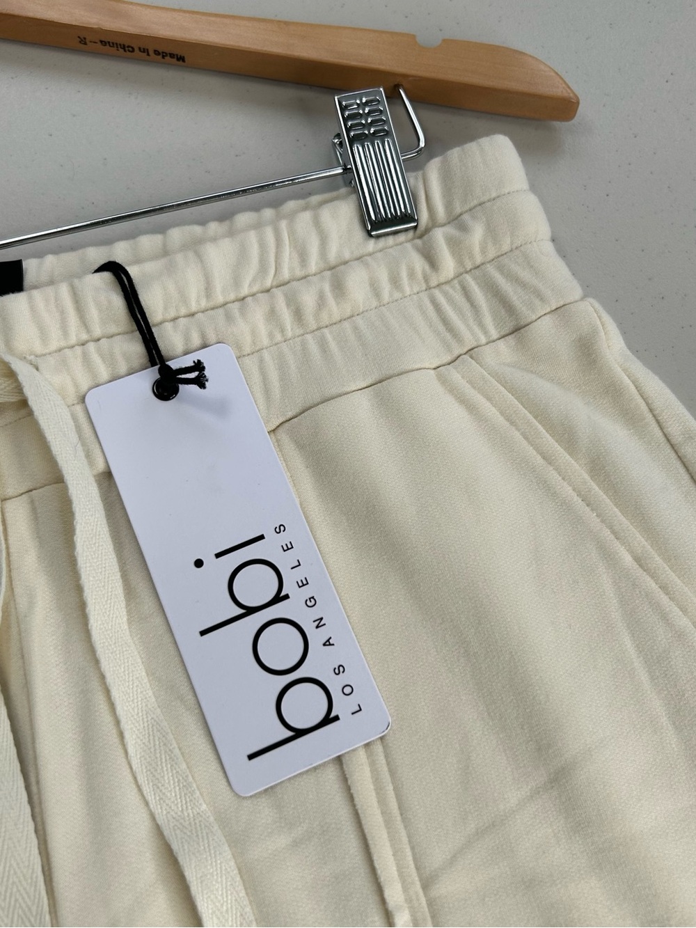 Bobi Los Angeles Small Lounge Pants Wide Leg Sweat Pants Macadamia Cream New - Picture 3 of 7